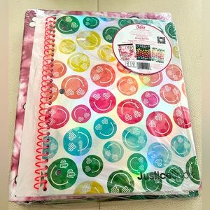 Justice Sport Notebook Binder Bundle NEW Paper Pocket Folder Colorful Happy Face